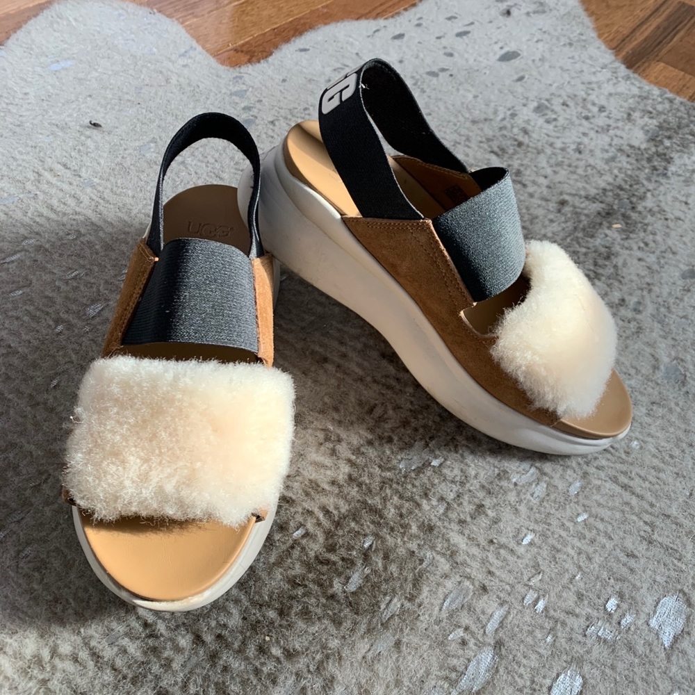 Ugg Chestnut Silverlake Sheepskin Sandals size 6